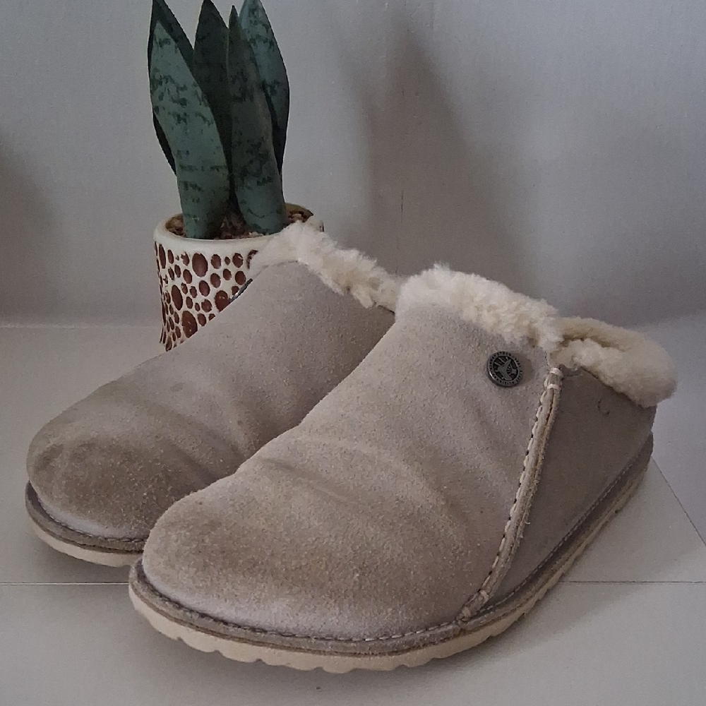 Birkenstock Zermatt EU 38 / Women’s 7–7.5 Shearling Clog Slippers - Picture 5 of 14
